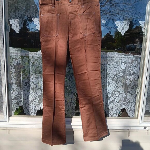 Vtg Spiegal Casual Flare Bottoms Men's Jeans BRONZE Retro 36L X 33 NWT DEADSTOCK - Picture 6 of 7
